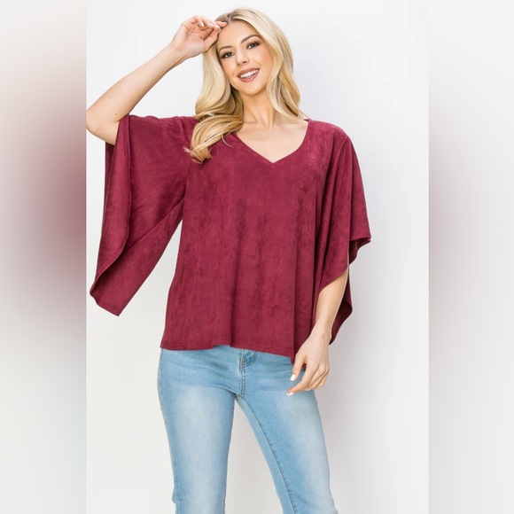 Joh Apparel: 🔥!Sample Sale!🔥Aeris Stretch Suede Top: only size:M - Picture 3 of 3